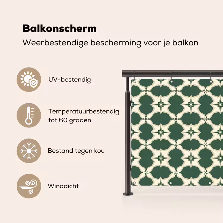 Balkonscherm - Tegel - Klassiek - Groen — 3
