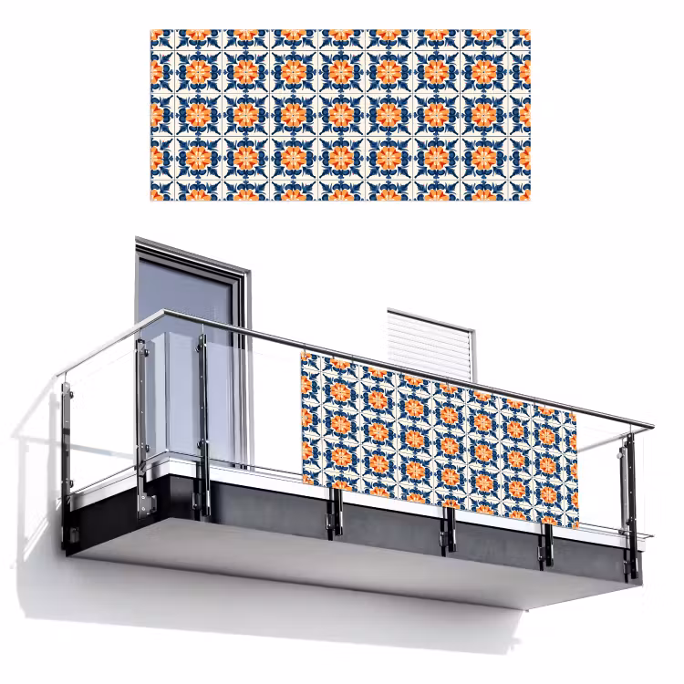 Balkonscherm - Traditioneel - Tegel - Oranje — 1