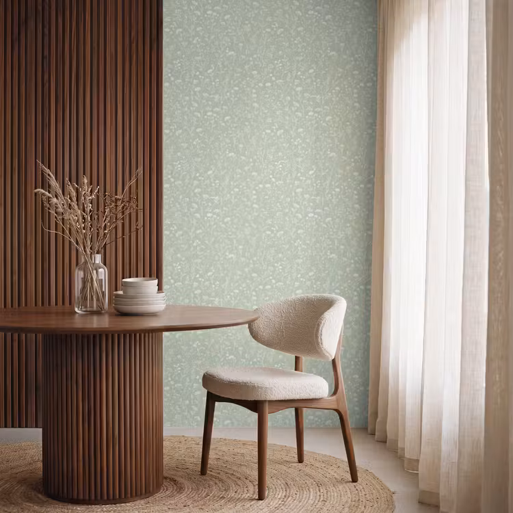 Behang - Bloemen - Patroon - Groen — 4