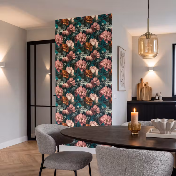 Behang - Bloemen - Schilderachtig - Patroon - Roze — 5