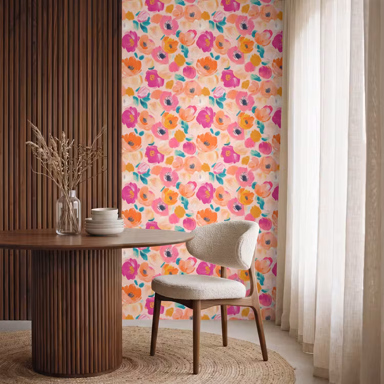 Behang - Bloesems - Vrolijk - Kleurrijk — 4