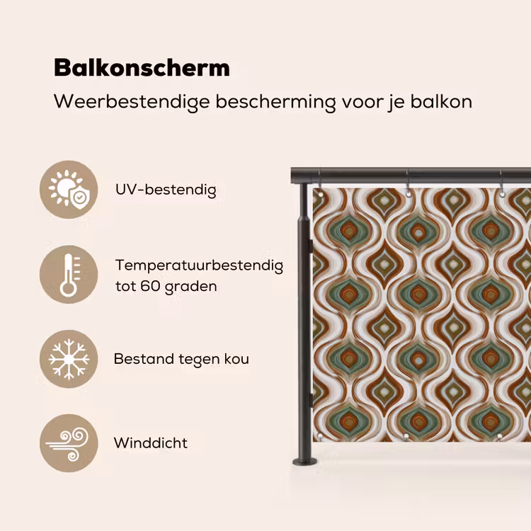 Balkonscherm - Motief - Patroon - Kleurrijk — 3