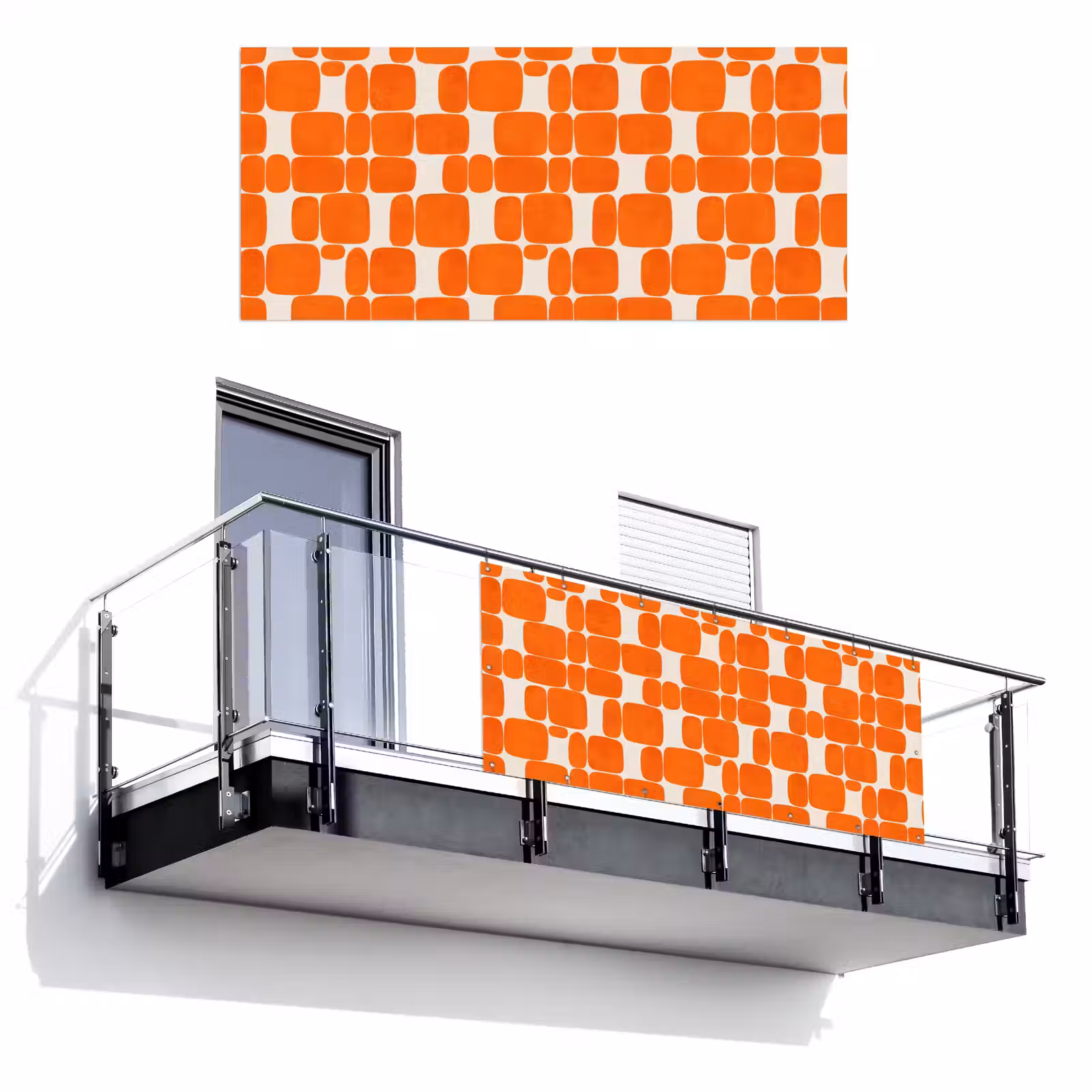 Balkonscherm - Patroon - Retro - Oranje — 1