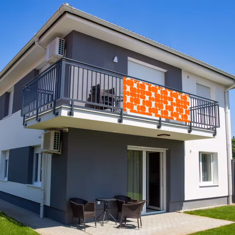 Balkonscherm - Patroon - Retro - Oranje — 2