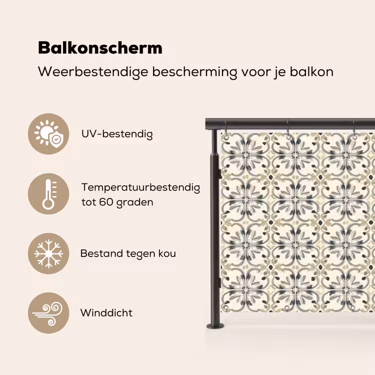 Balkonscherm - Floraal - Patroon - Kleurrijk — 3