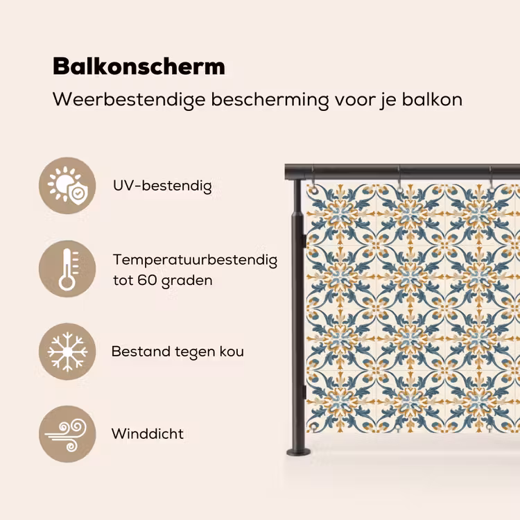 Balkonscherm - Patroon - Klassiek - Kleurrijk — 3
