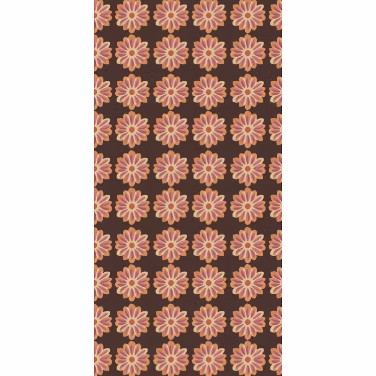 Behang - Bloemen - Patroon - Bruin — 2