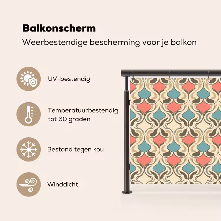Balkonscherm - Barok - Retro - Kleurrijk — 3