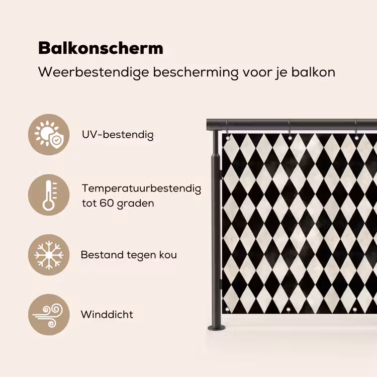 Balkonscherm - Klassiek - Patroon - Zwart — 3