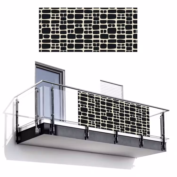 Balkonscherm - Modern - Organisch - Zwart — 1