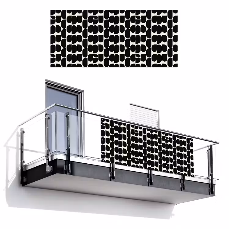 Balkonscherm - Modern - Patroon - Zwart — 1