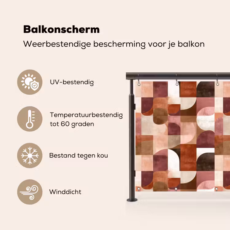 Balkonscherm - Geometrie - Modern - Retro — 3