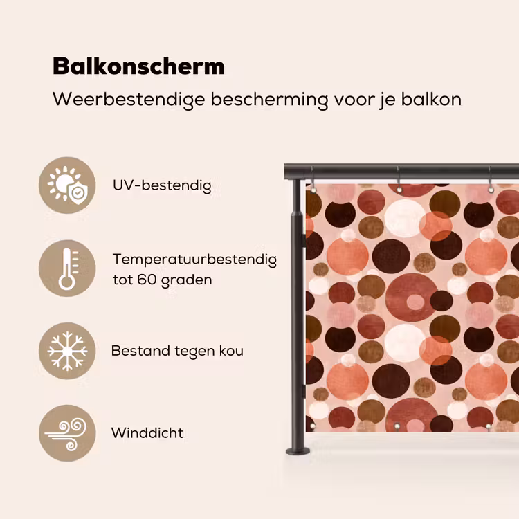 Balkonscherm - Cirkels - Modern - Kleurrijk — 3