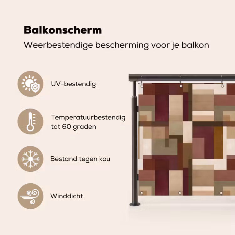 Balkonscherm - Modern - Geometrie - Kleurrijk — 3