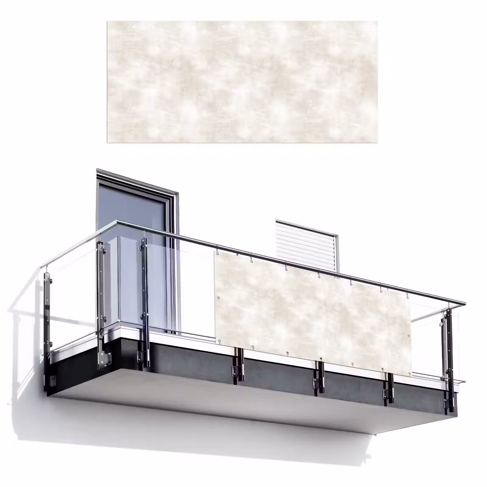 Balkonscherm - Subtiel - Structuur - Beige — 1