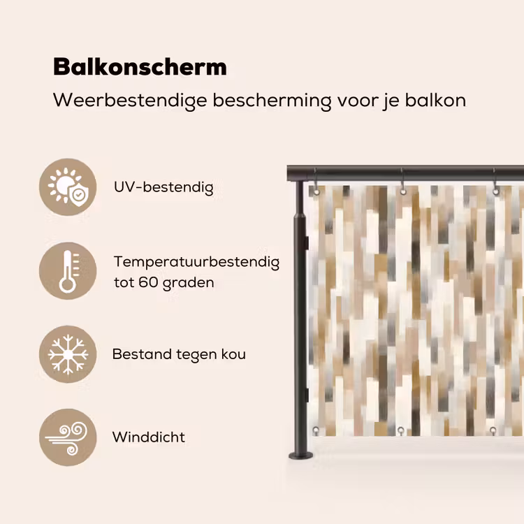 Balkonscherm - Abstract - Patroon - Kwaststreken — 3