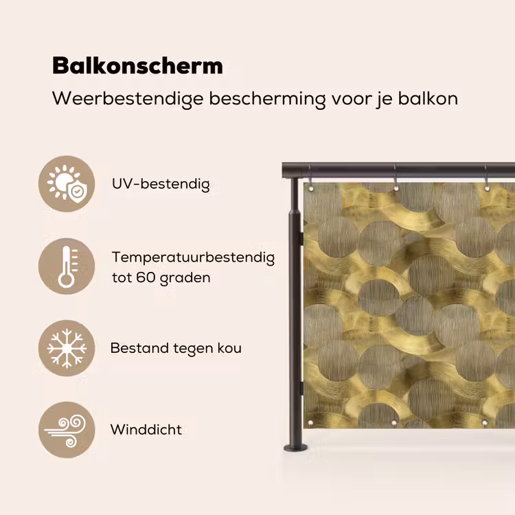 Balkonscherm - Modern - Geometrisch - Goud — 3