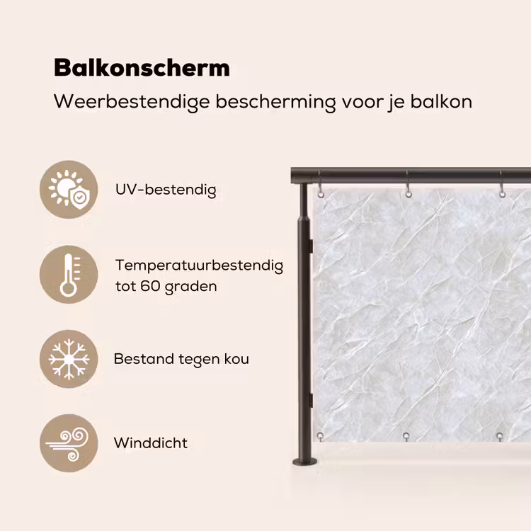 Balkonscherm - Oppervlakte - Textuur - Grijs — 3