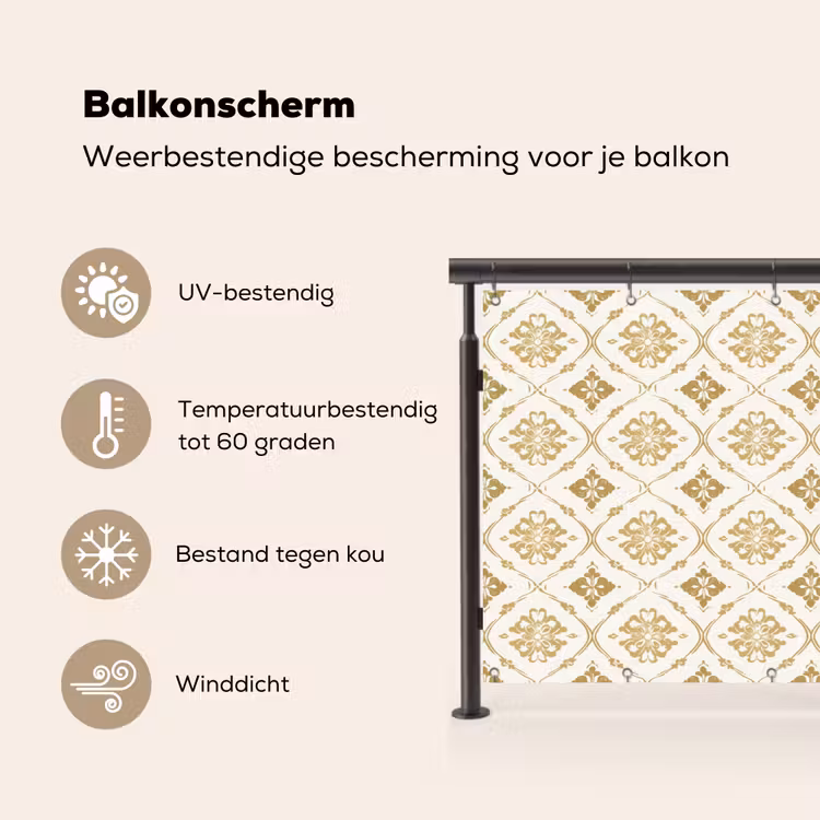 Balkonscherm - Ornament - Klassiek - Goud — 3