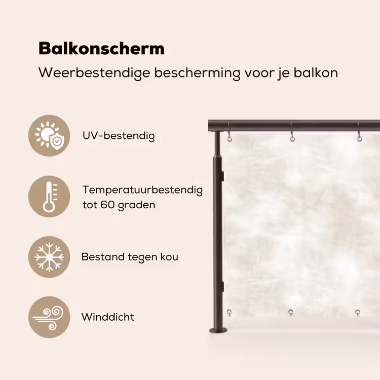 Balkonscherm - Subtiel - Structuur - Beige — 3