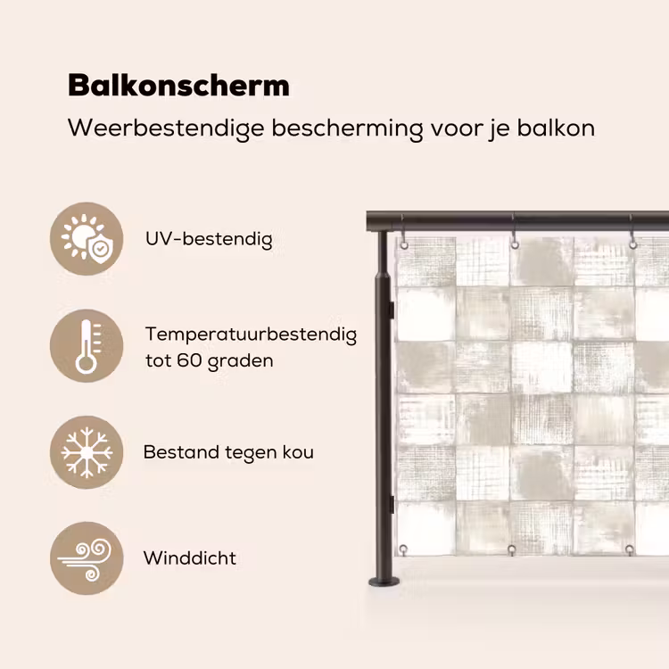 Balkonscherm - Tegel - Patroon - Verweerd — 3
