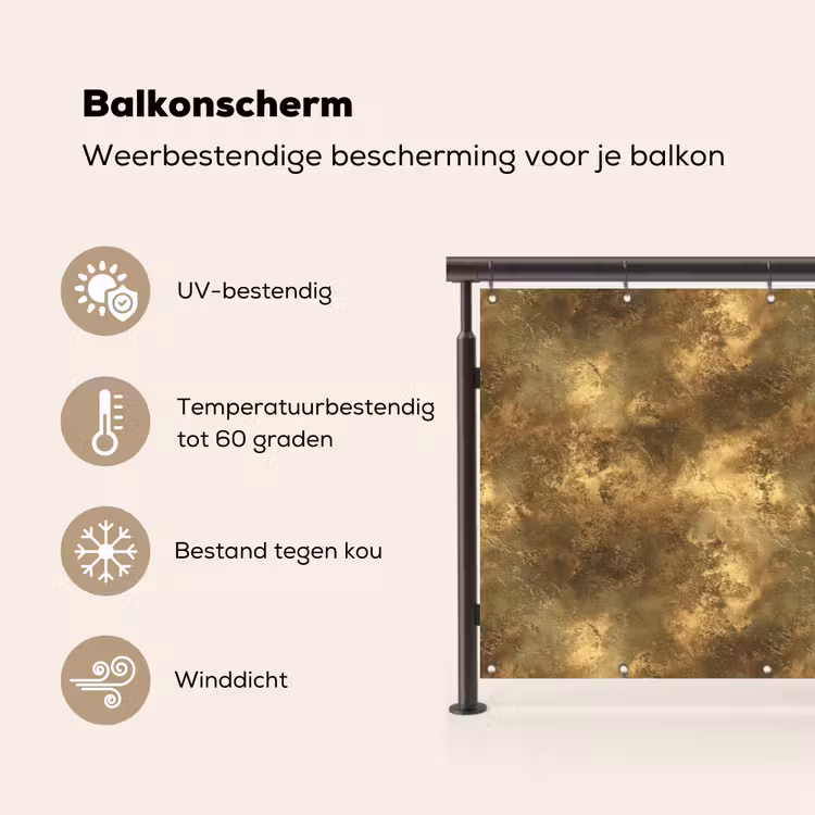 Balkonscherm - Antiek - Metaallook - Goud — 3
