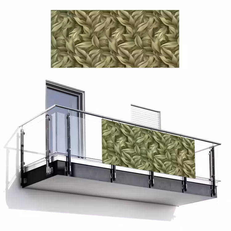 Balkonscherm - Bladeren - Modern - Groen — 1
