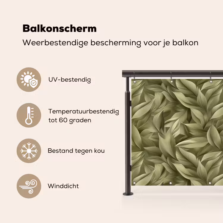 Balkonscherm - Bladeren - Modern - Groen — 3