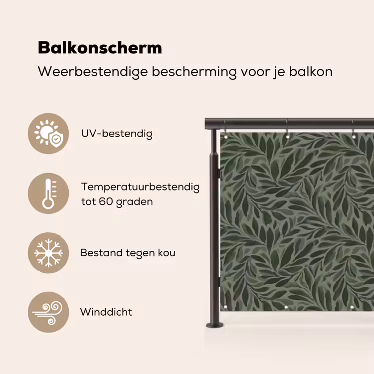 Balkonscherm - Bladeren - Organisch - Groen — 3