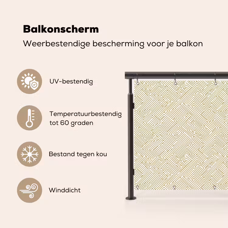 Balkonscherm - Geometrisch - Lijnen - Groen — 3