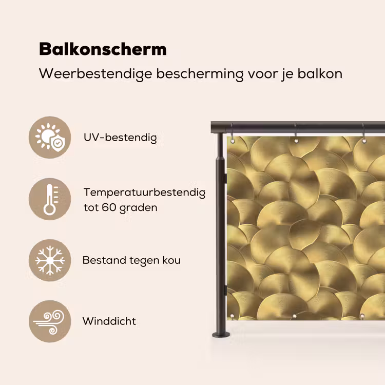 Balkonscherm - Modern - Cirkel - Goud — 3