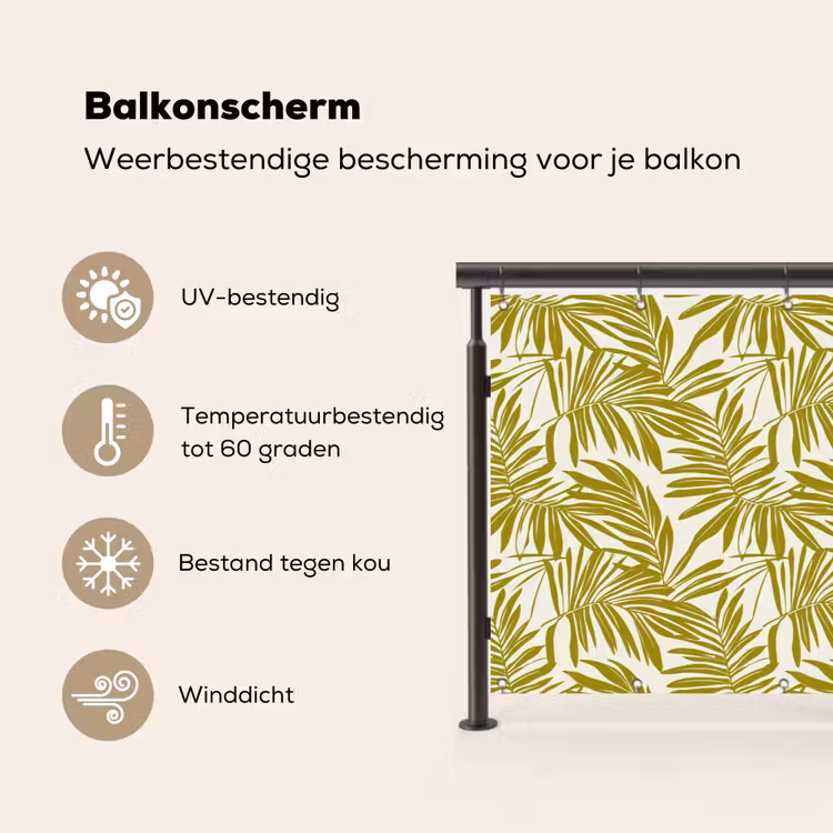 Balkonscherm - Palmblad - Patroon - Groen — 3