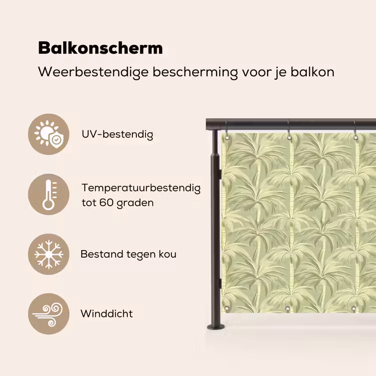 Balkonscherm - Palmwoud - Tropisch - Groen — 3