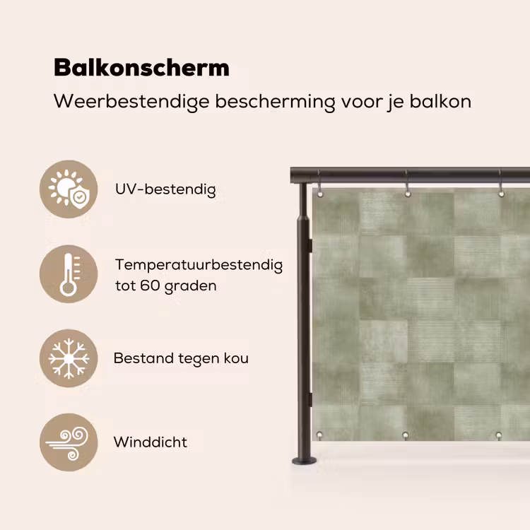 Balkonscherm - Vlakken - Rustiek - Groen — 3