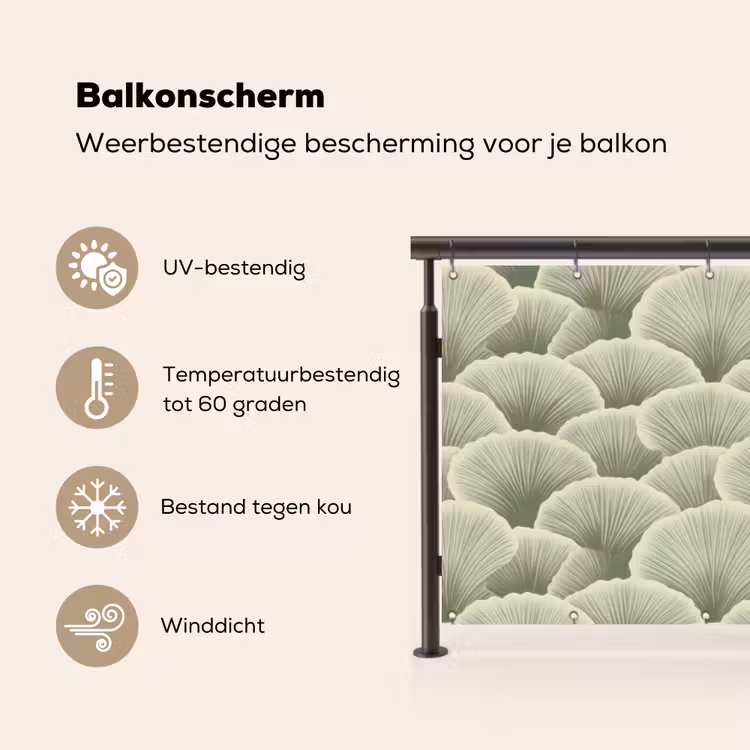 Balkonscherm - Waaier - Blad - Groen — 3