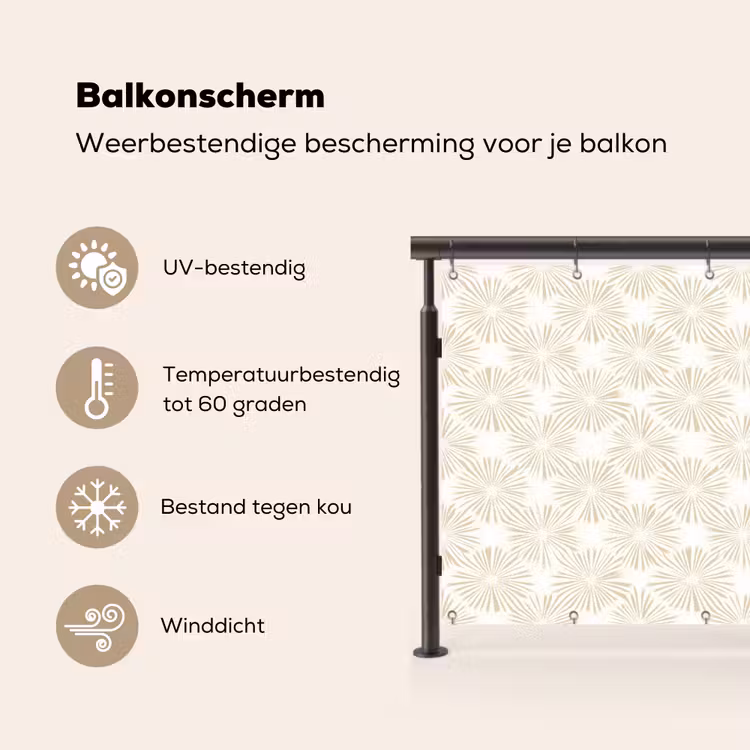 Balkonscherm - Abstract - Motief - Beige — 3