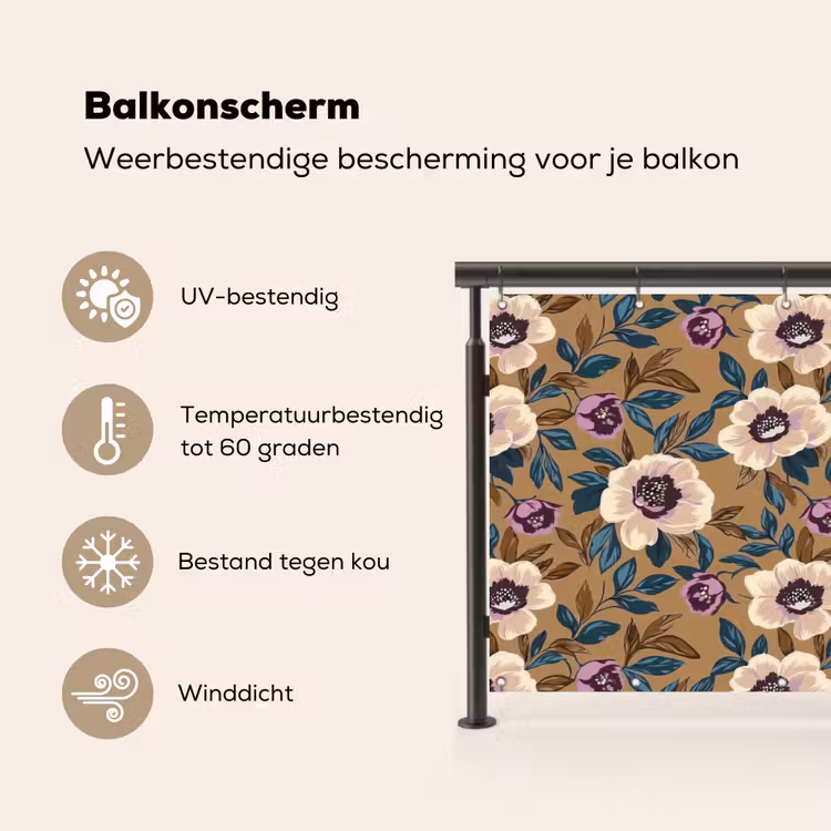 Balkonscherm - Floraal - Stilleven - Kleurrijk — 3