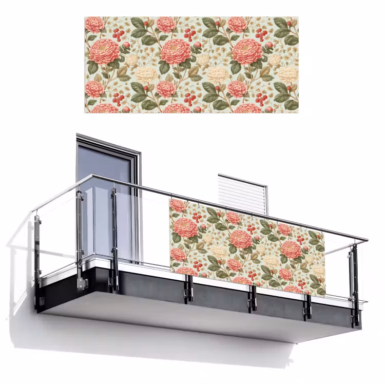 Balkonscherm - Klassiek - Botanisch - Veelkleurig — 1