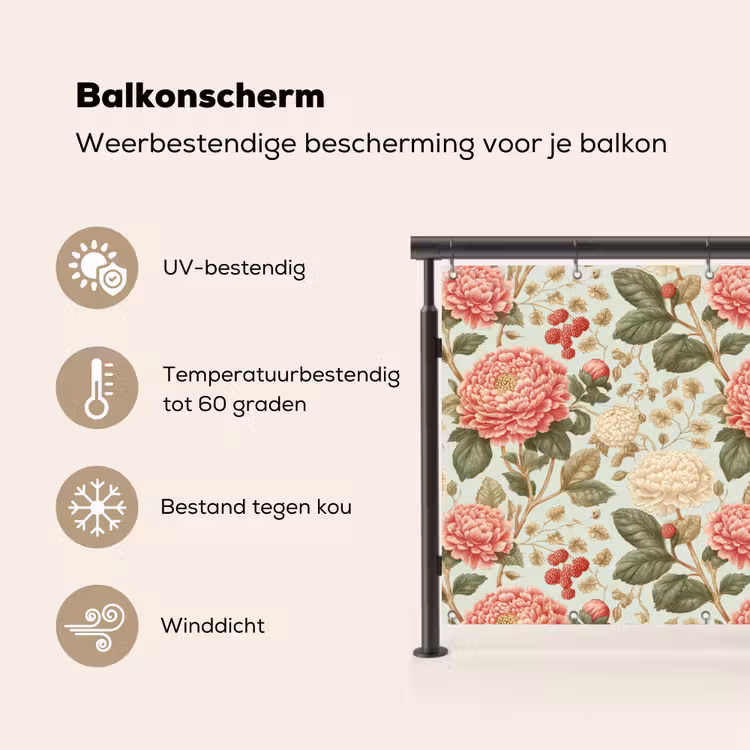 Balkonscherm - Klassiek - Botanisch - Veelkleurig — 3