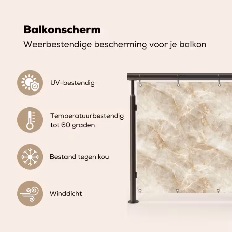 Balkonscherm - Lichtbeige - Onyx - Subtiel — 3