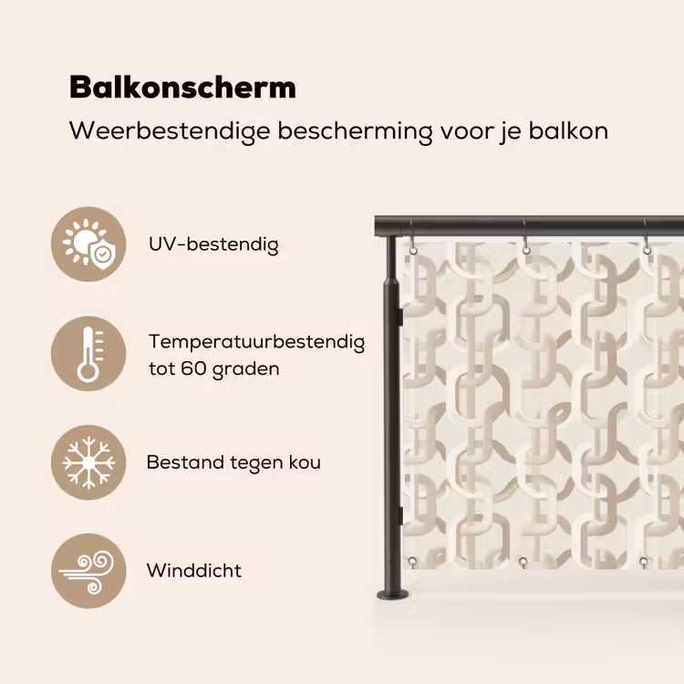 Balkonscherm - Motief - Abstract - Beige — 3
