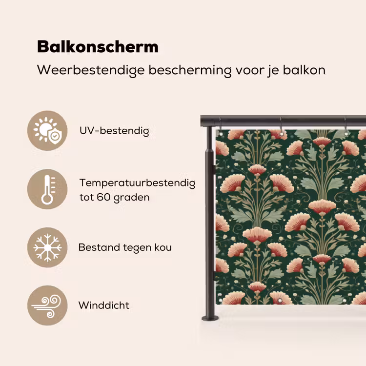 Balkonscherm - Patroon - Botanisch - Kleurrijk — 3