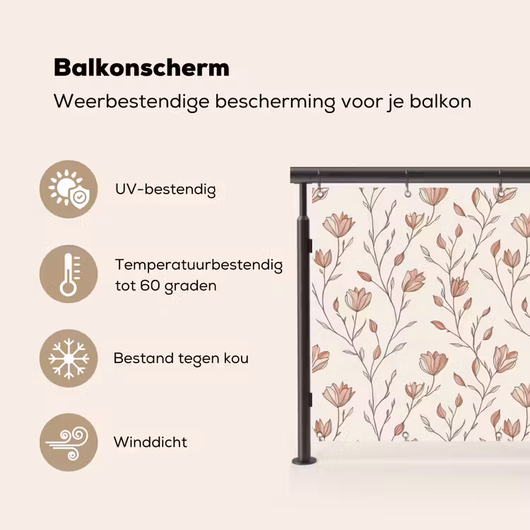 Balkonscherm - Patroon - Klassiek - Roze — 3