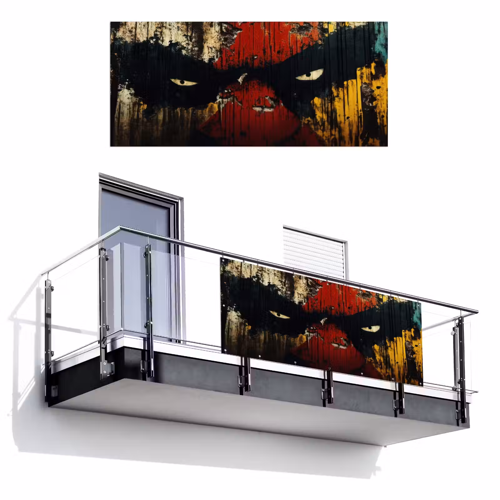Balkonscherm - Graffiti - Ogen - Abstract — 1
