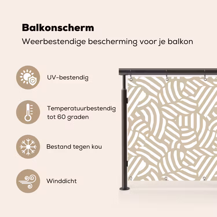 Balkonscherm - Abstract - Modern - Beige — 3