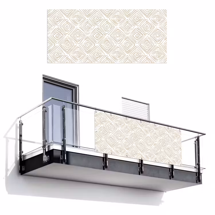 Balkonscherm - Abstract - Ruit - Beige — 1