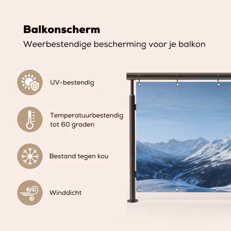 Balkonscherm - Bergen - Sneeuw - Winter — 3
