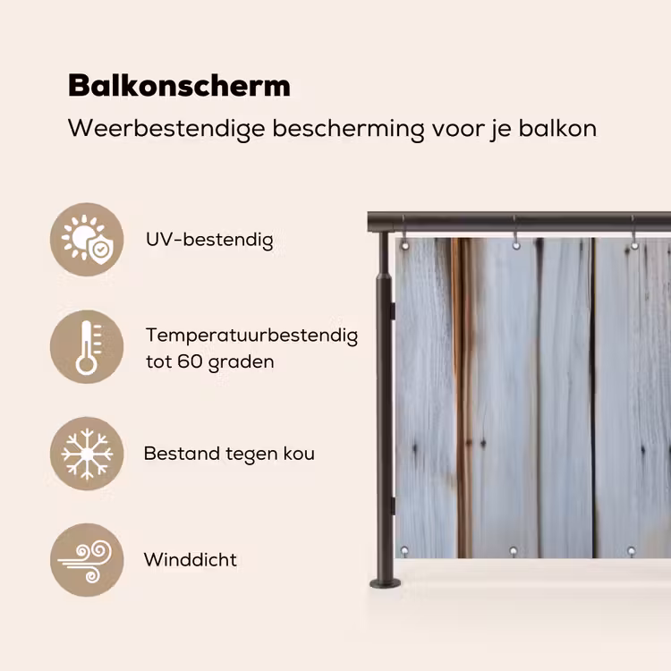 Balkonscherm - Hout - Planken - Verweerd — 3