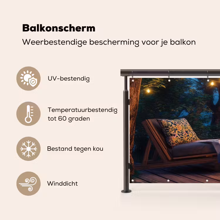 Balkonscherm - Kampvuur - Meer - Avondlicht — 3