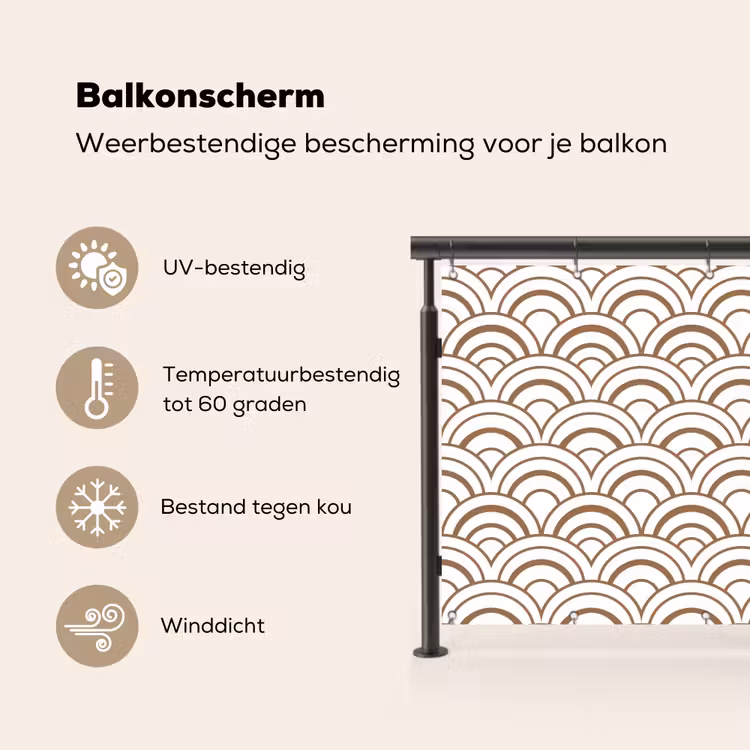 Balkonscherm - Klassiek - Motief - Terracotta — 3